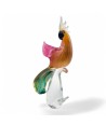 BINTI | Scultura Pappagallo in vetro con foglia oro | Murano-Store