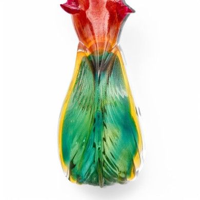 BINTI | Glass Parrot Sculpture with Gold Leaf | Murano-Store