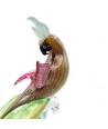 ALEX | Parrot Sculpture Amber and gold leaf | Murano-Store