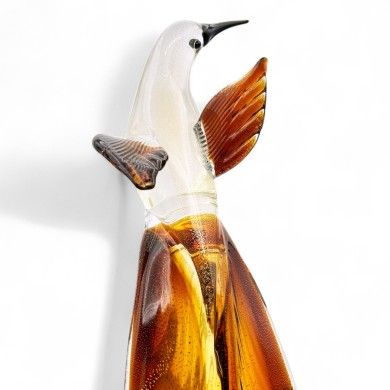 LORE | Colibri em vidro de Murano âmbar e dourado | Murano-Store