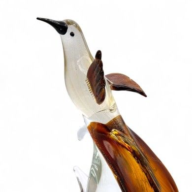 LORE | Colibri em vidro de Murano âmbar e dourado | Murano-Store
