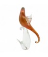 CESARE | Colibrí en vidrio ámbar con pan de oro | Murano-Store