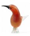 CESARE | Colibrí en vidrio ámbar con pan de oro | Murano-Store
