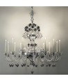 LEVANTE | Lampadario Lusso Cristallo con Fiori Fumè | Murano-Store