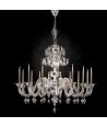 LEVANTE | Lampadario Lusso Cristallo con Fiori Fumè | Murano-Store