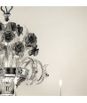 LEVANTE | Lampadario Lusso Cristallo con Fiori Fumè | Murano-Store