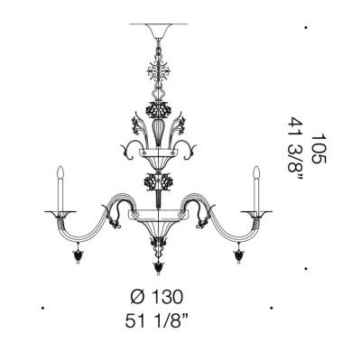 LEVANTE | Kristall-Luxus-Kronleuchter mit geräucherten Blumen | Murano-Store