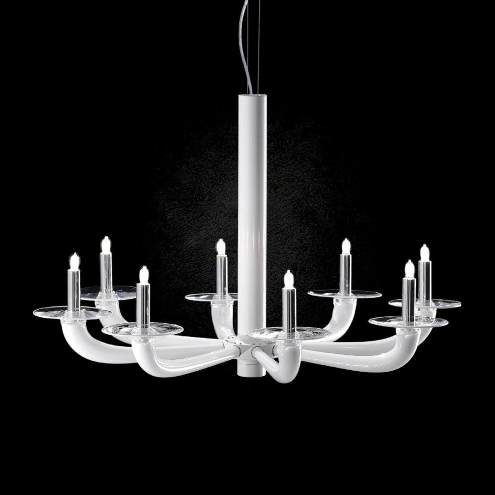 NATURAL | Minimal Milk White Chandelier | De Majo | Murano-Store