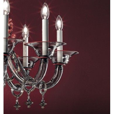 ROSETO | Lustre floral de luxe avec roses rouges | Murano-Store