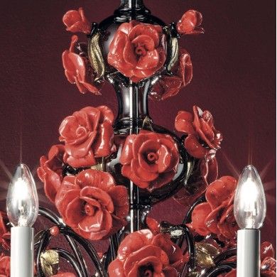 ROSETO | Lustre floral de luxe avec roses rouges | Murano-Store