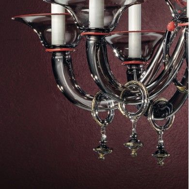 ROSETO | Lustre floral de luxe avec roses rouges | Murano-Store