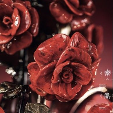 ROSETO | Lustre floral de luxe avec roses rouges | Murano-Store