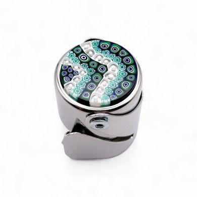 BURANO | Tapón de botella de metal con Murrina | Murano-Store