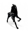 SPIRIT | Cavallo in vetro pastello nero lucido | Murano-Store