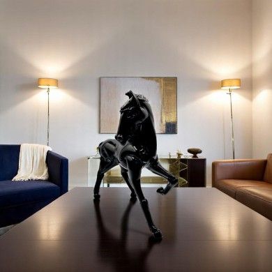 SPIRIT | Horse in glossy black pastel glass | Murano-Store
