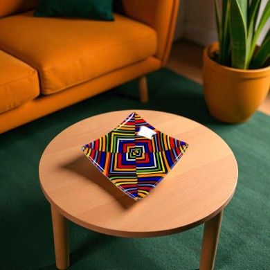 DHELI, gestreifte Untertasse aus Muranoglas Multicolour | Murano Store