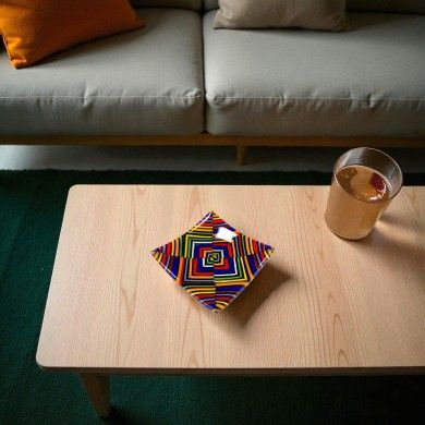 DHELI, gestreifte Untertasse aus Muranoglas Multicolour | Murano Store