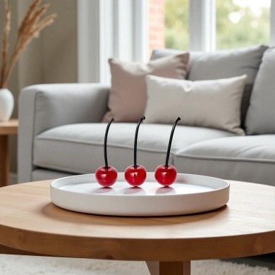 ROSSY, Cerejas em vidro de Murano | Fruta decorativa