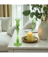ROSALIA, green blown glass tall candle holder | Murano Store