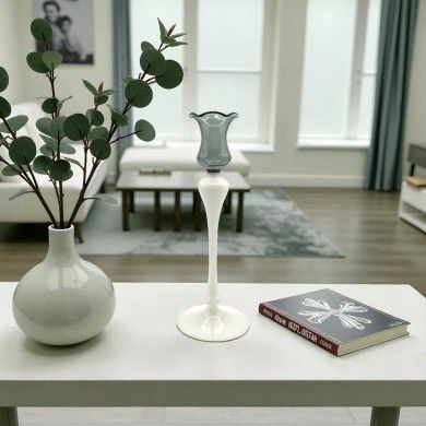 Kerzenhalter CLEDIS aus zweifarbigem mundgeblasenem Glas | Elegantes Design