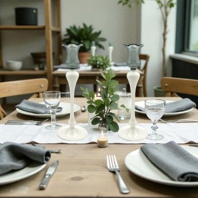 Portavelas CLEDIS en vidrio soplado bicolor | Diseño elegante