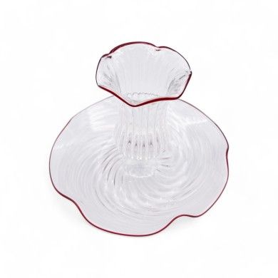FLAVIA, low "rigadin" candle holder with red thread | Murano Store