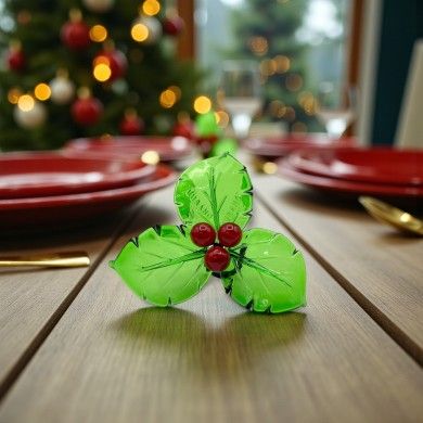 JULLY, agrifoglio natalizio con bacche rosse | Murano-Store