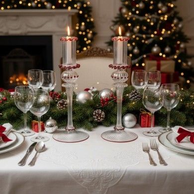 SYLIA, castiçal clássico em vidro soprado | Murano Store