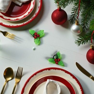 JULLY, acebo de Navidad con bayas rojas | Murano-Store