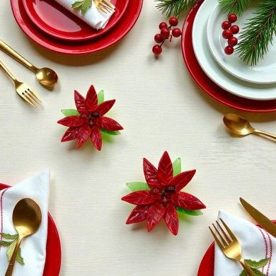 ENEA, edelweiss marcador de posición en cristal de Murano | Murano-Store