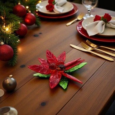 ENEA, edelweiss marcador de posición en cristal de Murano | Murano-Store