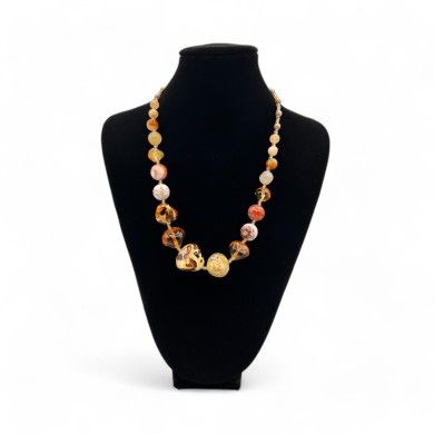 SAVANNA | Handcrafted pearl and aventurine necklace | Murano-Store