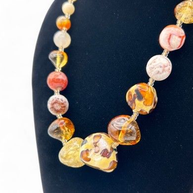 SAVANNA | Handcrafted pearl and aventurine necklace | Murano-Store