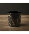 INCANTO | Set of 4 Black Blown Glass Tumblers Decorated in Gold
