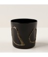 INCANTO | Set of 4 Black Blown Glass Tumblers Decorated in Gold