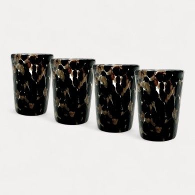 FANTASY | Set de 4 verres à liqueur noirs | Idées cadeaux