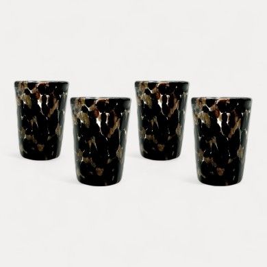 FANTASY | Set de 4 Copas de Licor Negras | Ideas de Regalo