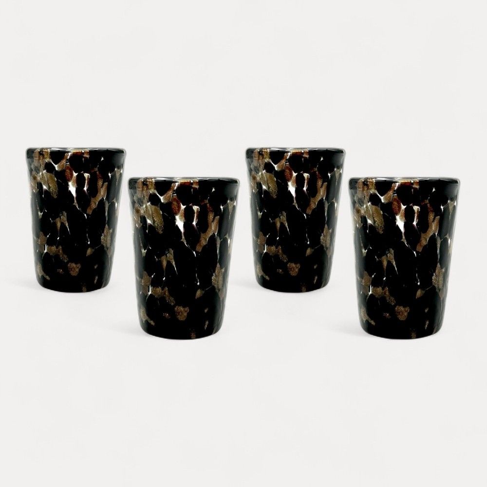 FANTASY | Set de 4 Copas de Licor Negras | Ideas de Regalo
