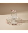 GIULIA, Kerzenhalter aus geblasenem Glas mit rotem Rand | Murano Store