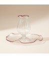 GIULIA, bougeoir en verre soufflé avec bord rouge | Murano Store