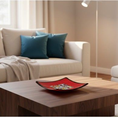 GEOX | Assiette rouge avec Murrine | Murano-Store