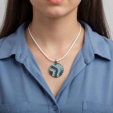 LUNIKA | Pendant with Modern Murrine | Murano-Store