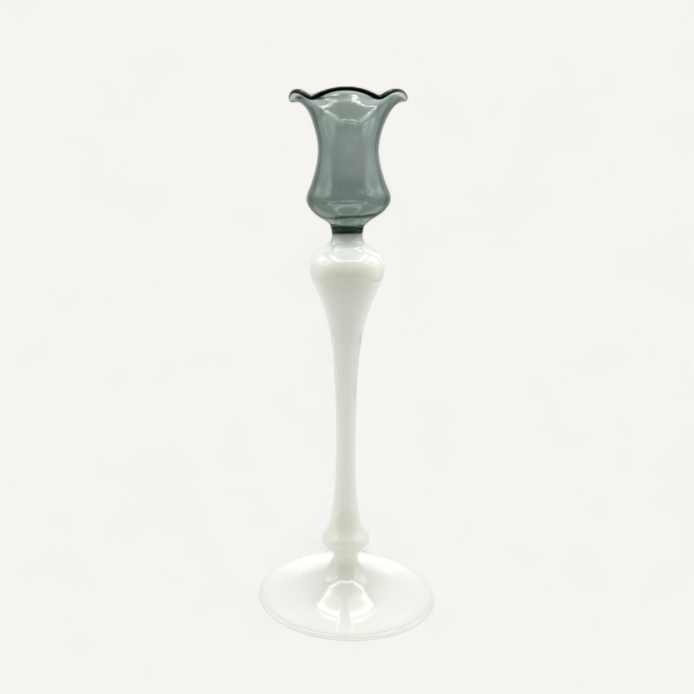 Portacandele CLEDIS in vetro sofffiato bicolore | Design elegante