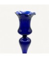 DALIA, hoher blauer mundgeblasener Glaskerzenhalter | Murano Store