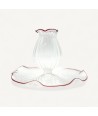 GIULIA, blown glass candle holder with red rim | Murano Store