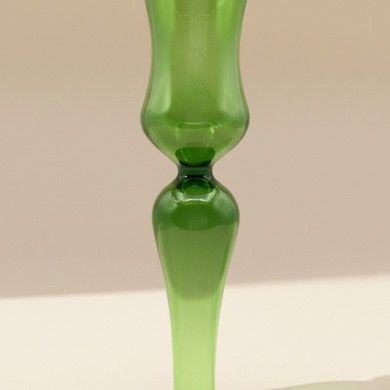 ROSALIA, grand bougeoir en verre soufflé vert | Murano Store
