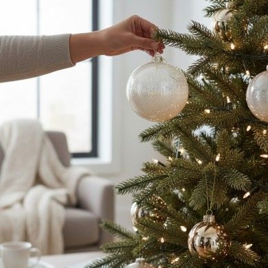 SILENA, bola de Navidad artesanal blanco leche y oro | Tienda de Murano