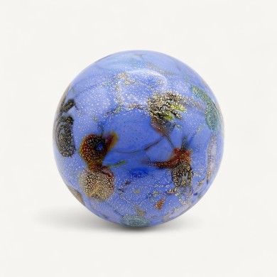 GALENA, boule de Noël en verre de Murano bleu | Murano Store