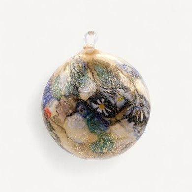GALENA, boule de Noël en verre soufflé ivoire | Murano Store