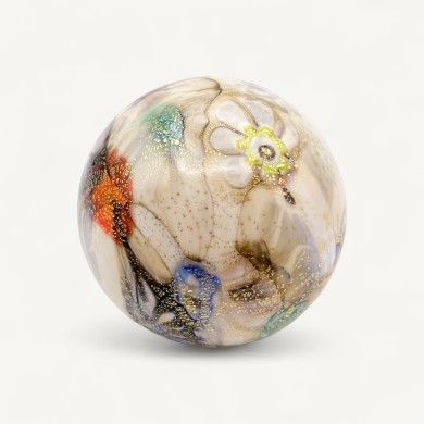 GALENA, boule de Noël en verre soufflé ivoire | Murano Store